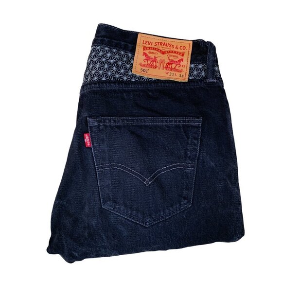 Rare Levis Jeans Size 31 Black Starflower - Picture 7 of 8